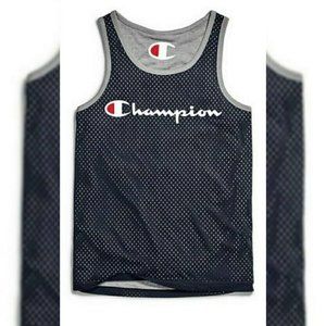 CHAMPION AUTHENTIC REVERSIBLE MESH TANK TOP SPORT MEN'S SIZE XL NAVY/OXFORD GREY